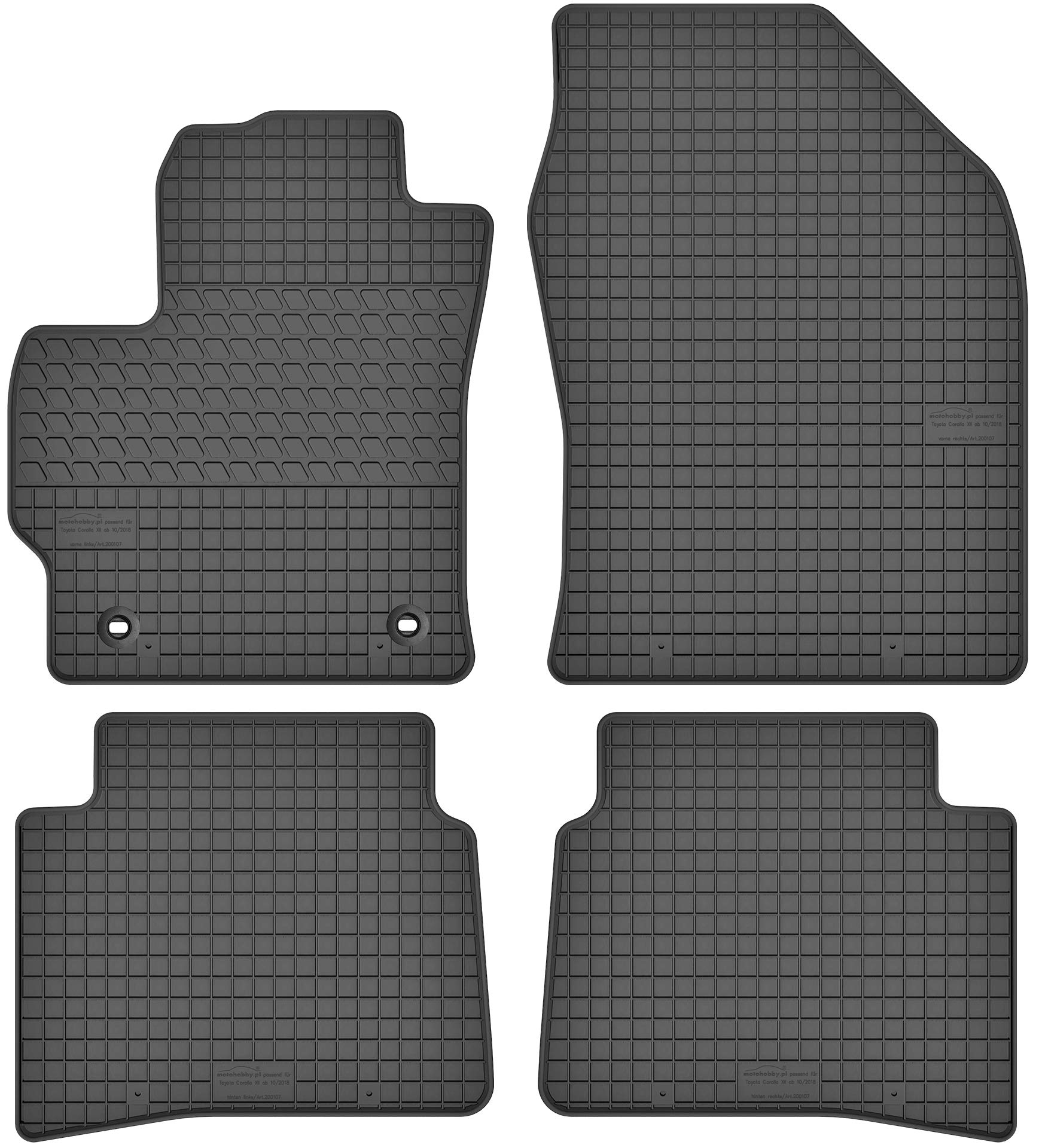 Gummimatten Gummi Fußmatten Satz für Toyota Corolla XII E21 (ab 2018) - Passgenau von Motohobby