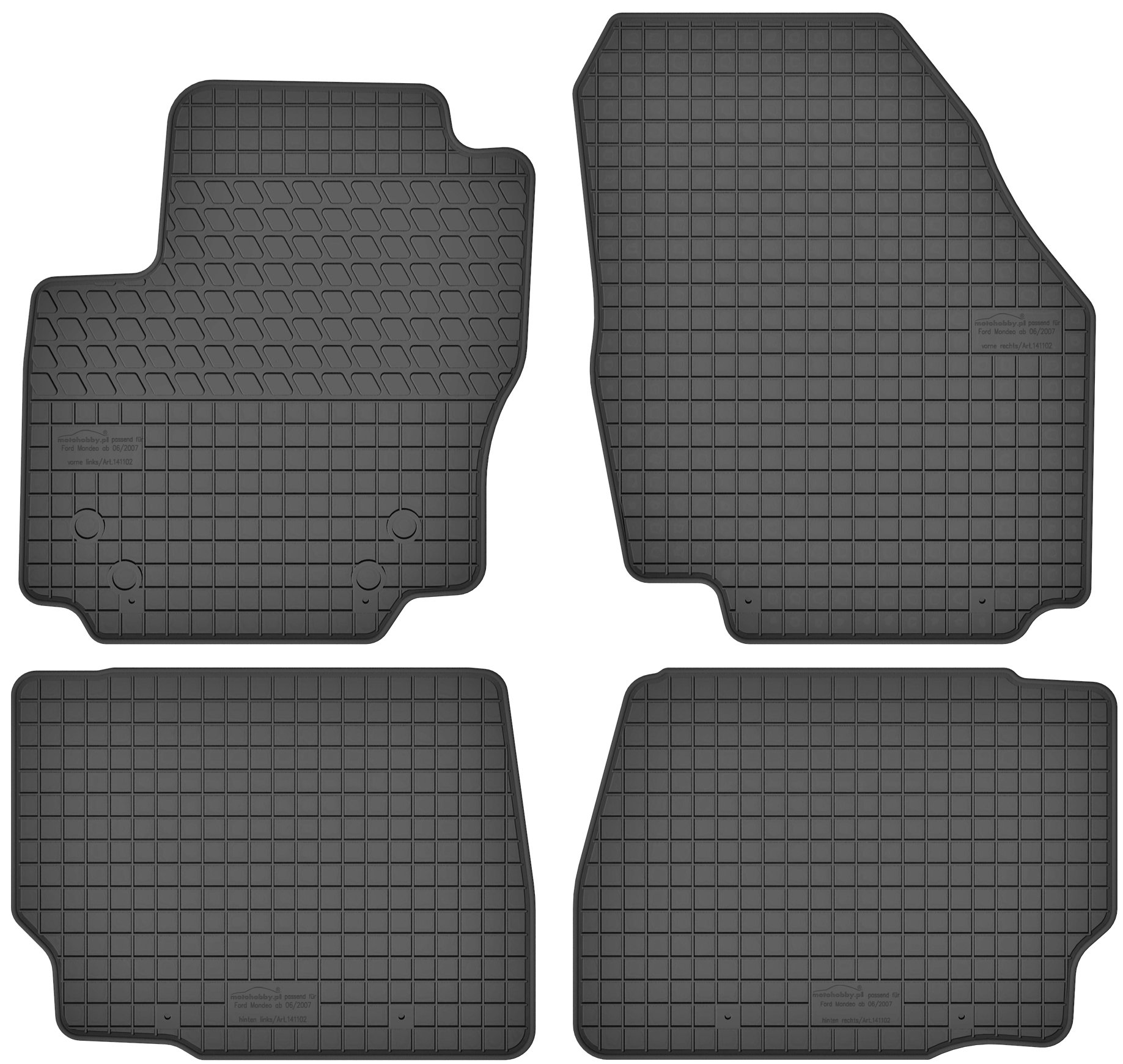 Motohobby Gummimatten Gummi Fußmatten Satz für Ford Mondeo MK4 - Passgenau von Motohobby