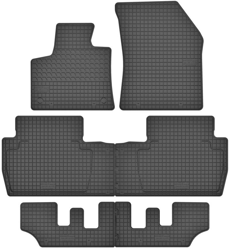 Gummimatten Gummi Fußmatten Satz für Peugeot 5008 II (ab 2017) für 7 Personen - Passgenau von Motohobby