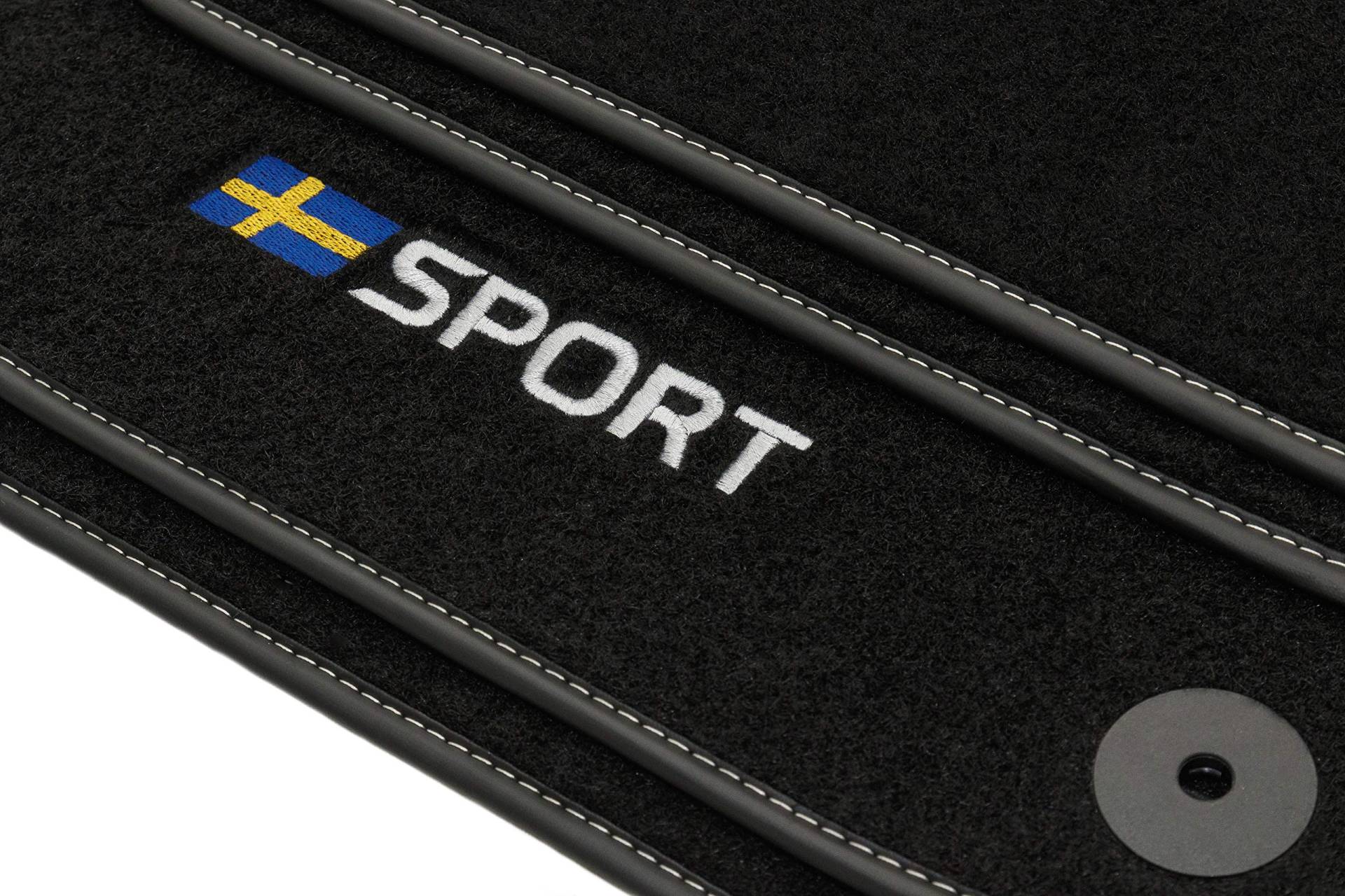 Sport Velour Fußmatten Satz für Volvo V40 (2012-2019) - 4-teilig - Passgenau von Motohobby