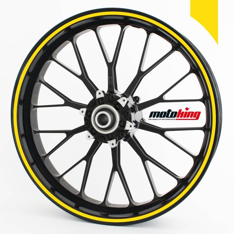 Felgenrandaufkleber 360° - passend für 19 Zoll Felgen für Motorrad, Auto & mehr - Gelb matt von Motoking