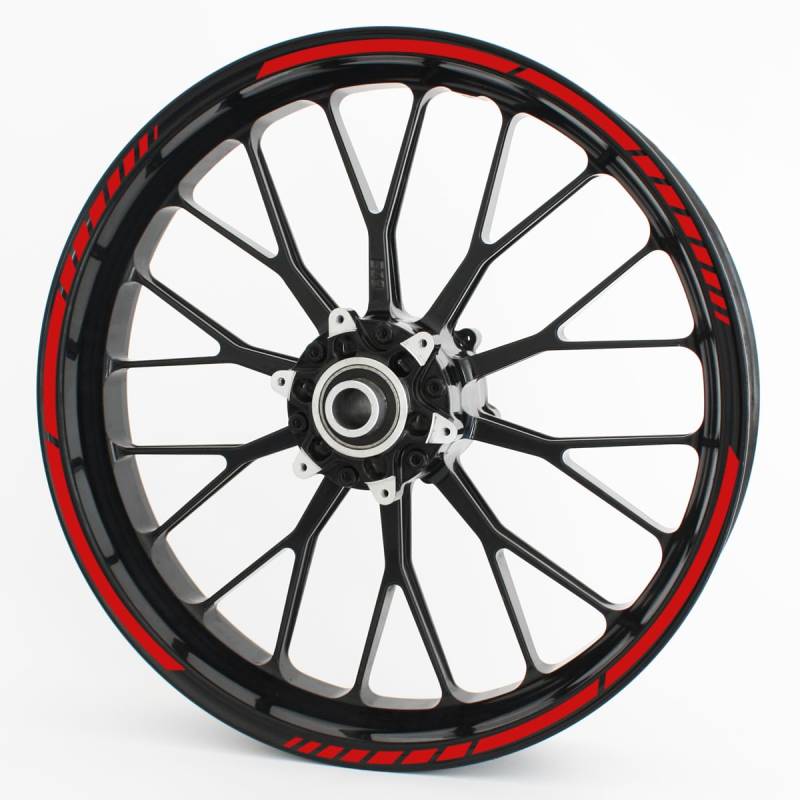 Felgenrandaufkleber GP im GP-Design passend für 11 Zoll Felgen für Motorrad, Auto & mehr - Rot matt von Motoking