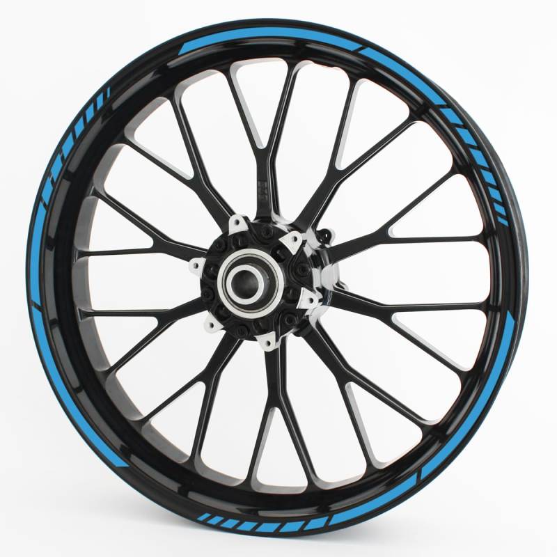 Felgenrandaufkleber GP im GP-Design passend für 12 Zoll Felgen für Motorrad, Auto & mehr - Hellblau matt von Motoking