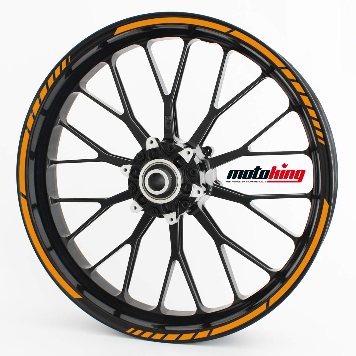 Felgenrandaufkleber GP im GP-Design passend für 13 Zoll Felgen für Motorrad, Auto & mehr - Orange matt von Motoking