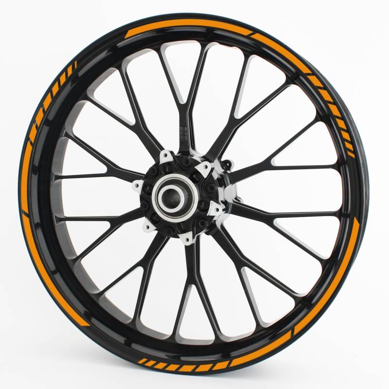 Felgenrandaufkleber GP im GP-Design passend für 15 Zoll Felgen für Motorrad, Auto & mehr - Orange matt von Motoking