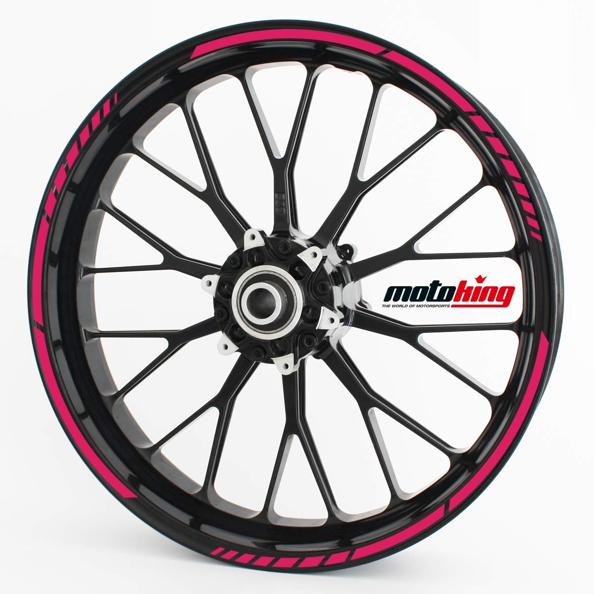 Felgenrandaufkleber GP im GP-Design passend für 17 Zoll Felgen für Motorrad, Auto & mehr - Pink matt von Motoking