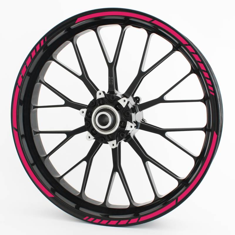 Felgenrandaufkleber GP im GP-Design passend für 17 Zoll und 16" 18" 19" Felgen für Motorrad, Auto & mehr - Pink von Motoking