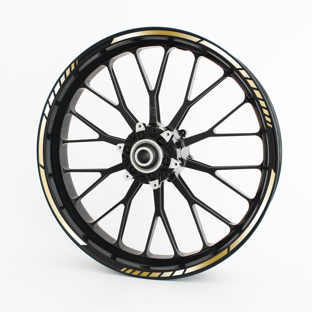 Felgenrandaufkleber im GP Design - Vorgekrümmt für 20" bis 24" - Felgenaufkleber - Für Motorrad, Auto & mehr - Farbe: Chrom Gold Felgenrandaufkleber im GP Design - Vorgekrümmt für 20" bis 24" - Felgenaufkleber - Für Motorrad, Auto & mehr - Farbe: Chrom Gold von Motoking