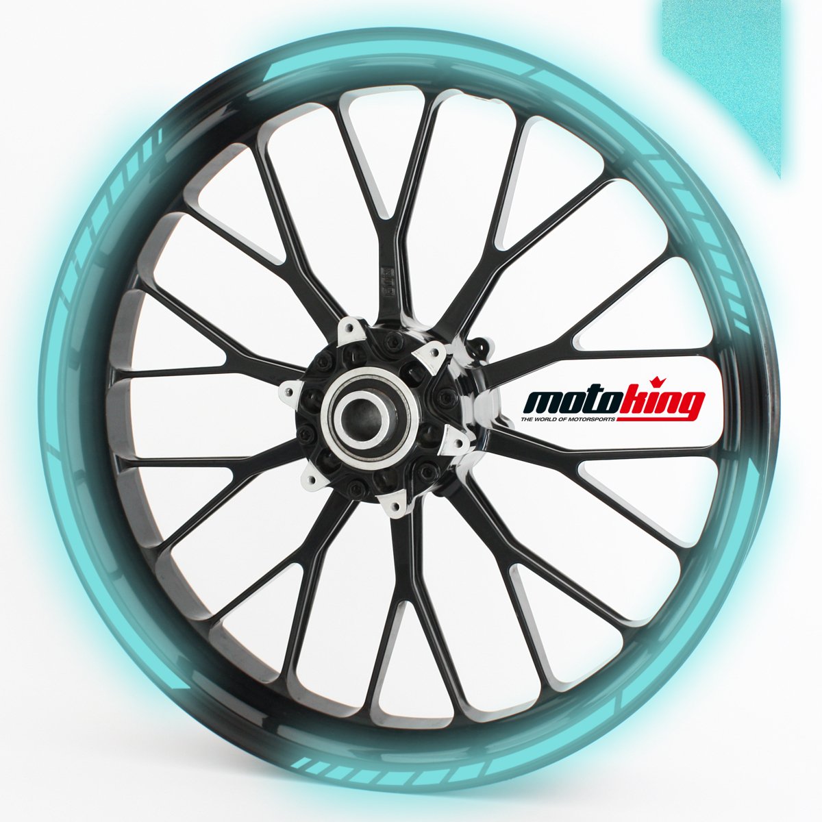 Felgenrandaufkleber im GP Design - Vorgekrümmt für 20" bis 24" - Felgenaufkleber - Für Motorrad, Auto & mehr - Farbe: Hellblau Reflektierend Felgenrandaufkleber im GP Design - Vorgekrümmt für 20" bis 24" - Felgenaufkleber - Für Motorrad, Auto & mehr - Farbe: Hellblau Reflektierend von Motoking