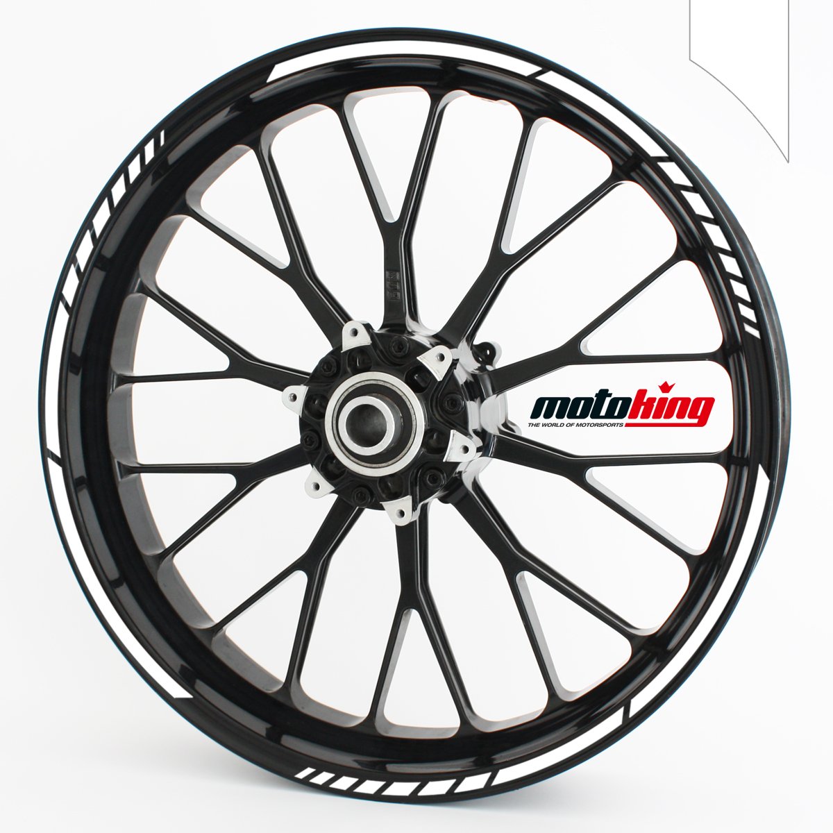 Felgenrandaufkleber im GP Design - Vorgekrümmt für 20" bis 24" - Felgenaufkleber - Für Motorrad, Auto & mehr - Farbe: Weiss Matt Felgenrandaufkleber im GP Design - Vorgekrümmt für 20" bis 24" - Felgenaufkleber - Für Motorrad, Auto & mehr - Farbe: Weiss Matt von Motoking