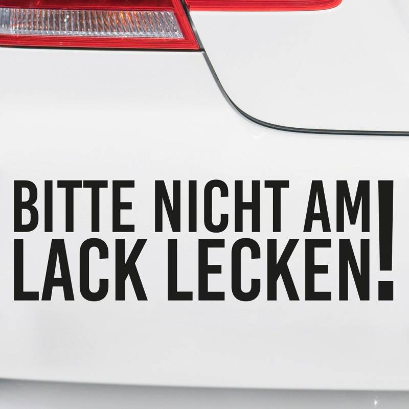 Motoking Autoaufkleber - Lustige Sprüche & Motive für Ihr Auto - Bitte Nicht am Lack lecken! - 17 x 5,4 cm - Weiß Seidenmatt von Motoking
