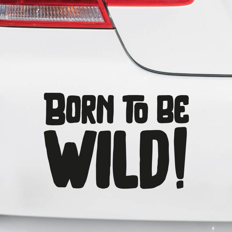 Motoking Autoaufkleber - Lustige Sprüche & Motive für Ihr Auto - Born to be wild! - 17 x 11,3 cm - Weiß Seidenmatt von Motoking