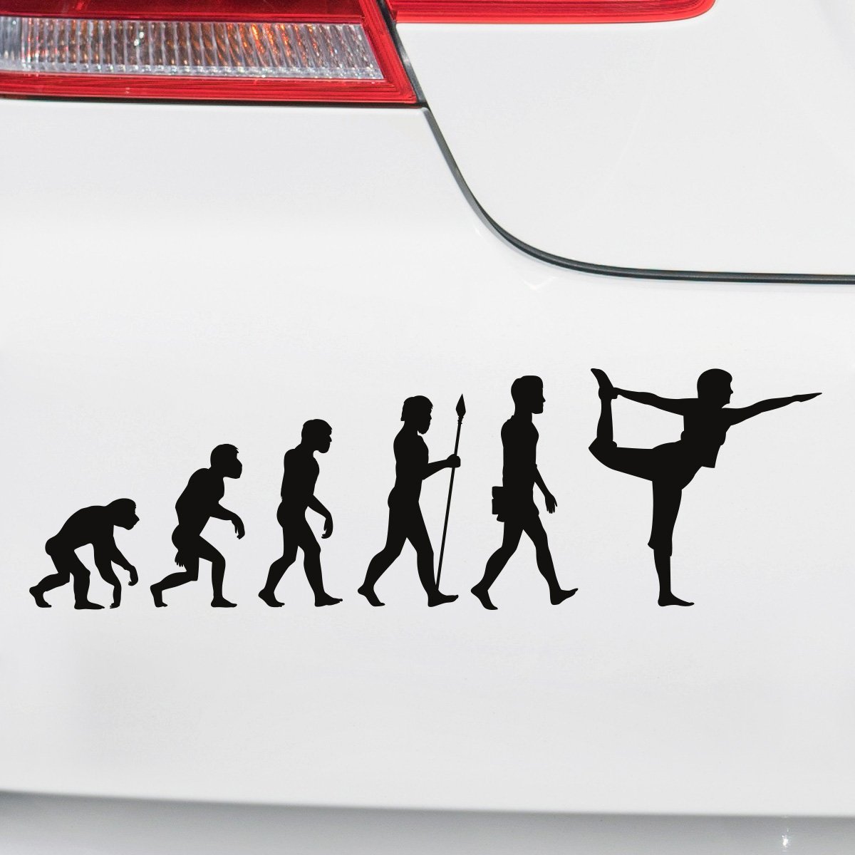 Motoking Autoaufkleber - Lustige Sprüche & Motive für Ihr Auto - Evolution Yoga - 25 x 7,6 cm - Gold Glänzend von Motoking