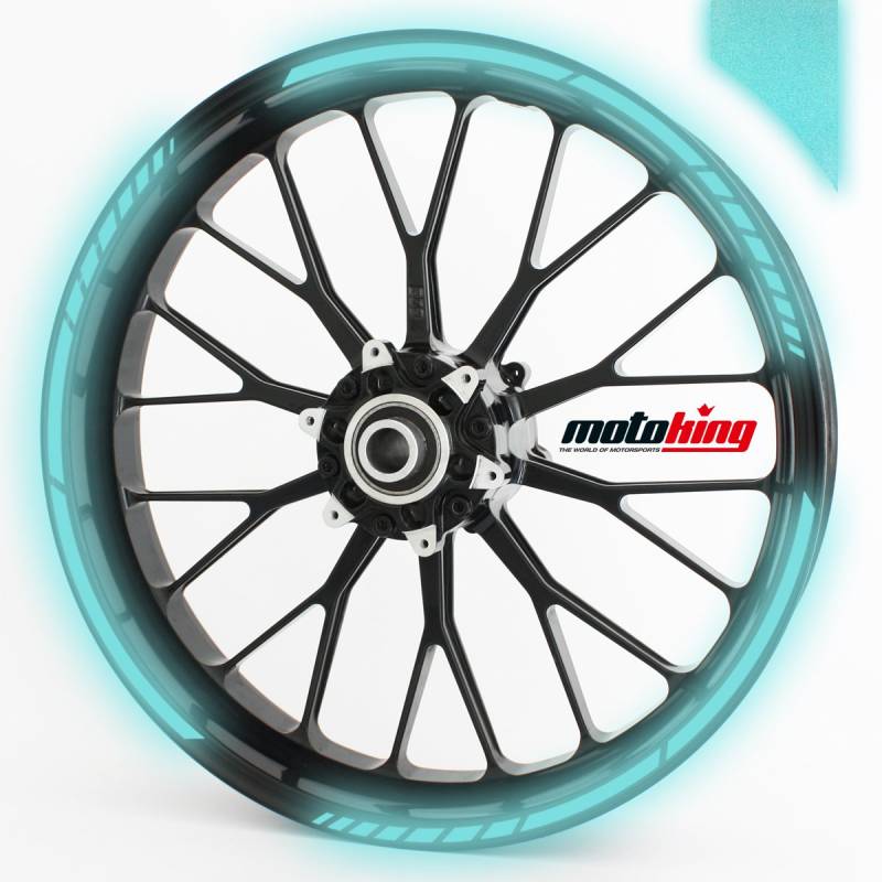 Motoking Felgenrandaufkleber im GP Design REFLEKTIEREND/für 15" bis 19" / REFLEKTIEREND BLAU von Motoking