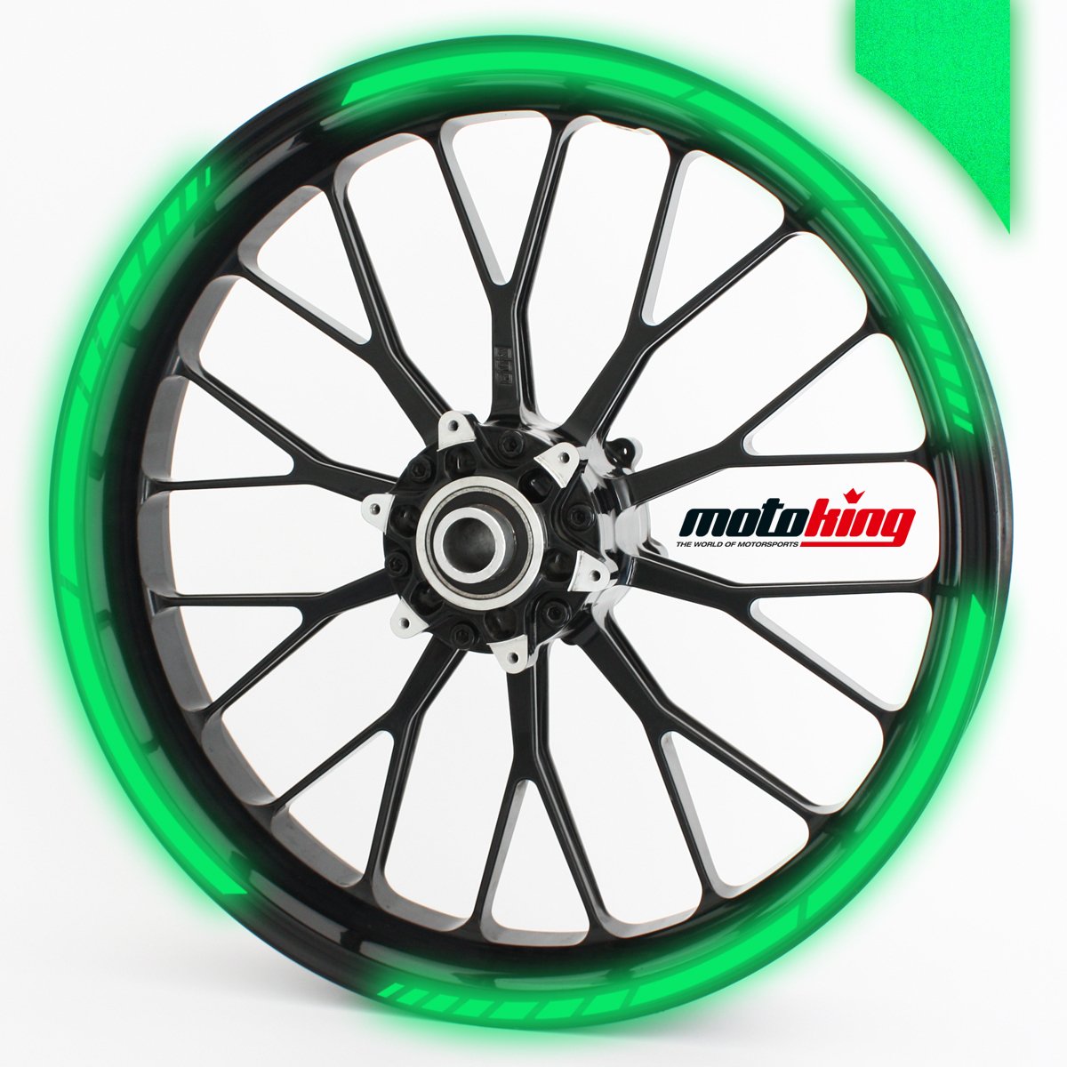 Motoking Felgenrandaufkleber im GP Design REFLEKTIEREND/für 15" bis 19" / REFLEKTIEREND GRÜN Motoking Felgenrandaufkleber im GP Design REFLEKTIEREND/für 15" bis 19" / REFLEKTIEREND GRÜN von Motoking