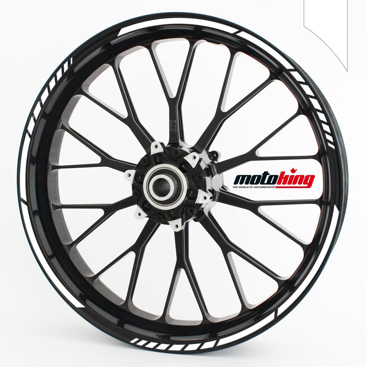 Motoking Felgenrandaufkleber im GP-Design in MATT/für 10" bis 14" / WEIß MATT Motoking Felgenrandaufkleber im GP-Design in MATT/für 10" bis 14" / WEIß MATT von Motoking
