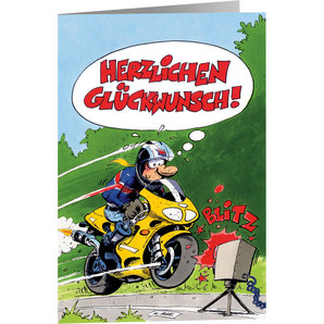 MOTOmania Glückwunsch-Karte "Herzlichen Glückwunsch" Motomania von Motomania