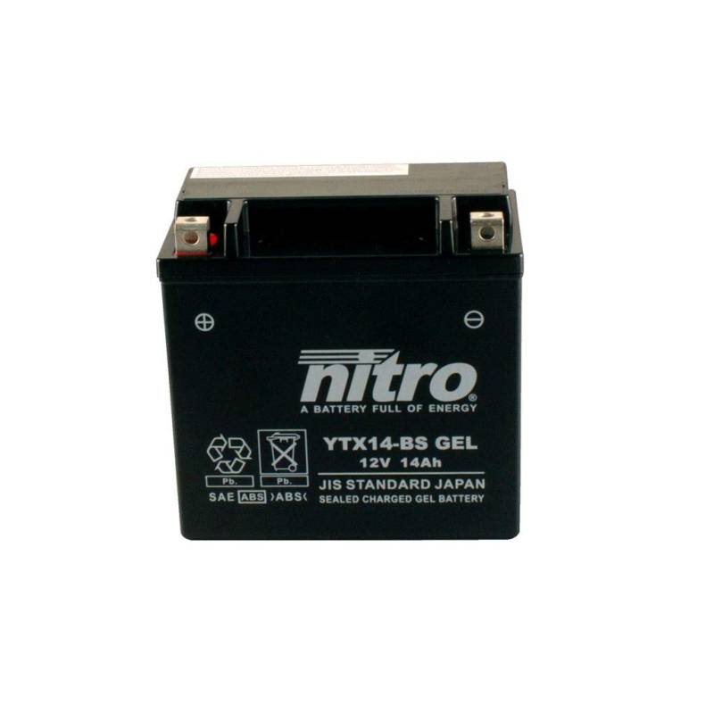 Batterie 12V 12AH YTX14-BS Gel Nitro 51214 Kompatibel mit/für BMW R nineT ABS K21 2014-2018 von MOTOMENT