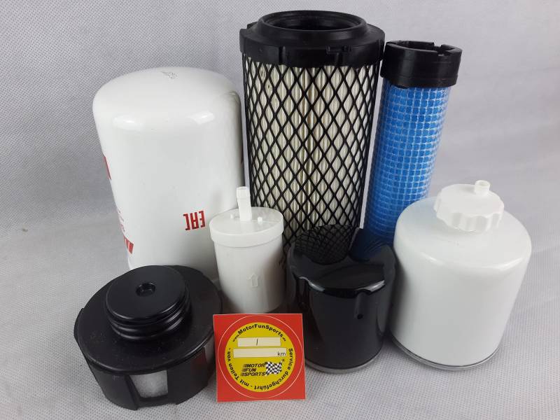 Filter - Set (groß) kompatibel mit Bobcat E 17 Ölfilter, Luftfilter, Kraftstofffilter, Hydraulikfilter von Motor Fun Sports