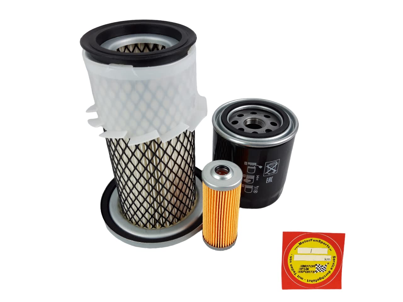 Filter - Set (klein) kompatibel mit Kubota FZ 2100 Ölfilter, Luftfilter, Kraftstofffilter von Motor Fun Sports