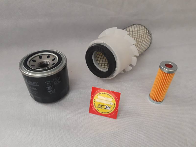 Filter - Set (klein) kompatibel mit Kubota KC 120 mit Motor ZB600C Ölfilter, Luftfilter, Kraftstofffilter von Motor Fun Sports