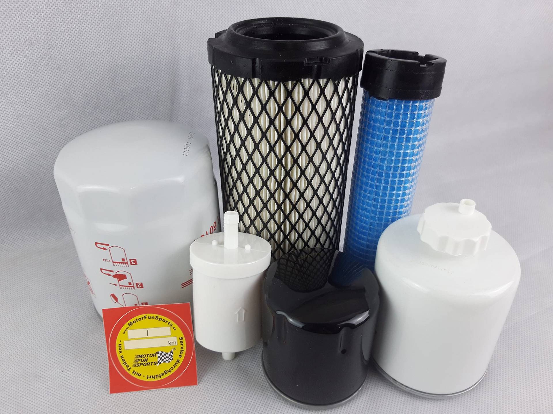 Filter - Set (mittel) kompatibel mit Bobcat E17 Ölfilter, Luftfilter, Kraftstofffilter, Hydraulikfilter von Motor Fun Sports