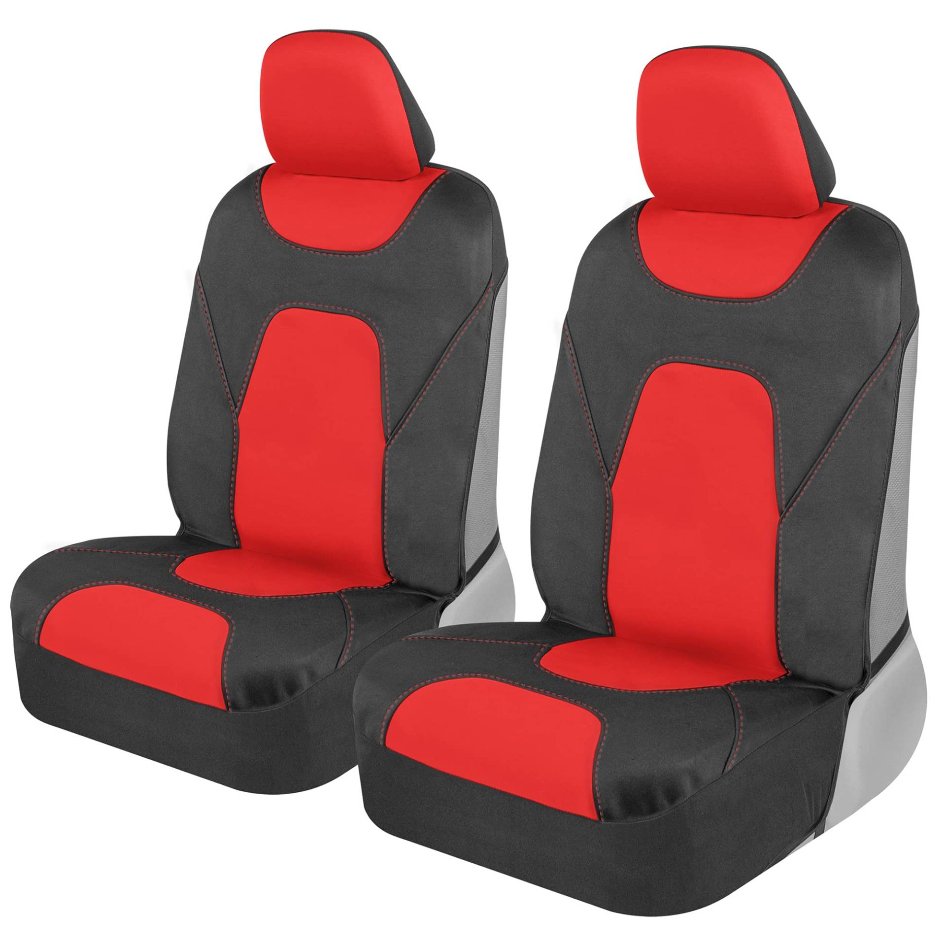 Motor Trend AquaShield Autositzbezüge für Vordersitze Rot - Zweifarbig Wasserdicht Sitzbezüge für PKW Neopren Vordersitzbezug Set Innenbezüge für Auto LKW Van SUV von Motor Trend