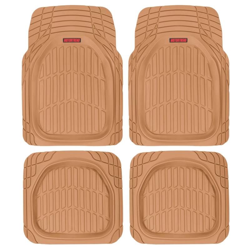 Motor Trend - MT-921-BG Flextough Tortoise – Robuste Gummi-Fußmatten für Auto, SUV, Van & LKW – Allwetterschutz – Deep Dish (Hellbeige) von Motor Trend
