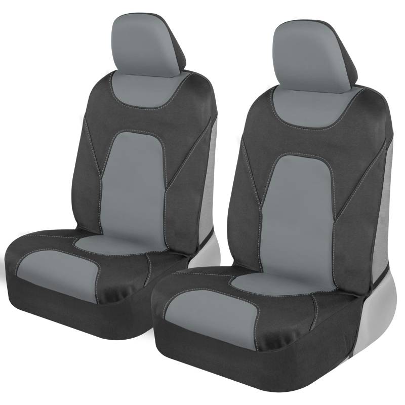 Motor Trend AquaShield wasserdichte Vordersitzbezüge, graue Sitzbezüge für Autos – Neopren-Vordersitzbezug, SUV-Sitzbezüge, Schonbezug für Auto, LKW und Hundebesitzer von Motor Trend