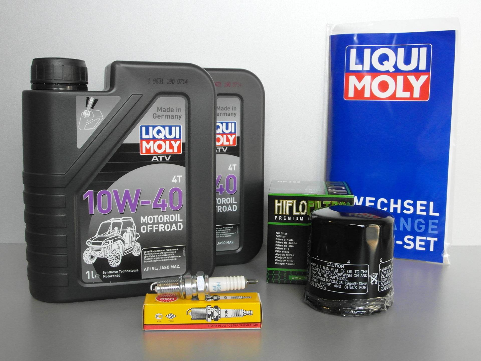 MotorFunSports Wartung und Service Set für Quad Yamaha YFM 660 Grizzly mit Öl Filter Zündkerze von MotorFunSports