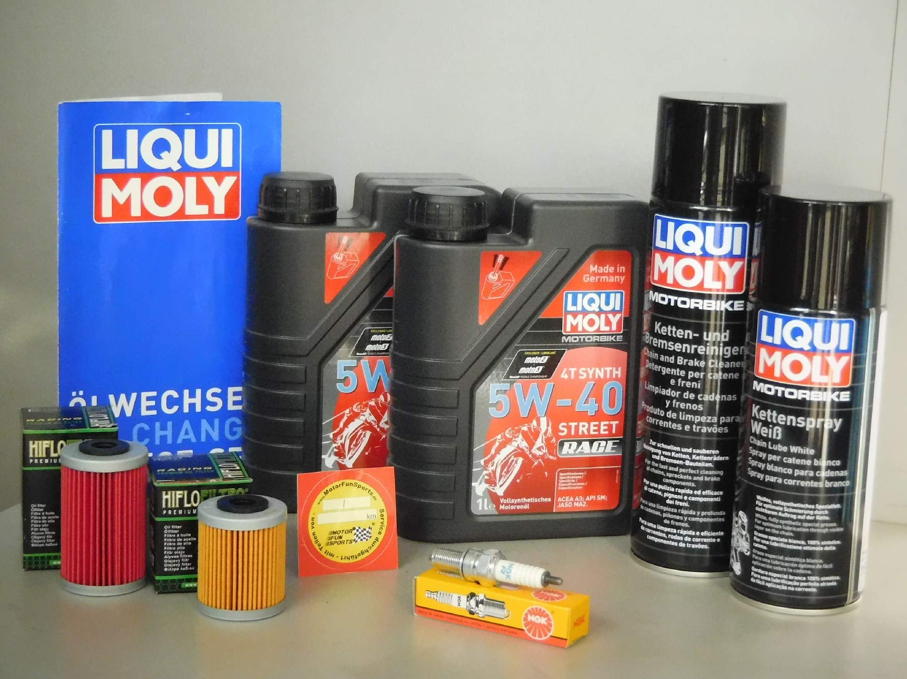 Wartungs Set passend für KTM 520 EXC - Service Inspektion Set Ölfilter Zündkerze Öl Wartungs Set passend für KTM 520 EXC - Service Inspektion Set Ölfilter Zündkerze Öl von MotorFunSports
