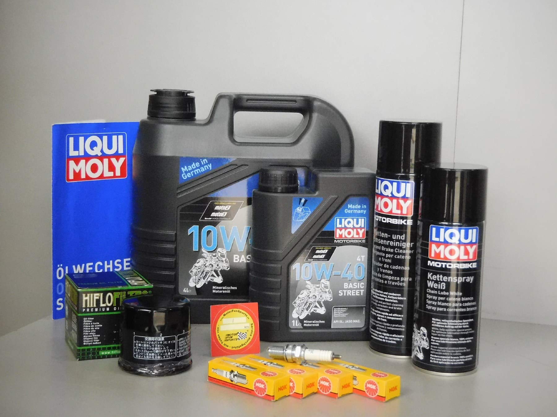 MotorFunSports Wartungs Set Suzuki GSX 1100 F - Service Inspektion Ölfilter Zündkerze Öl MotorFunSports Wartungs Set Suzuki GSX 1100 F - Service Inspektion Ölfilter Zündkerze Öl von MotorFunSports