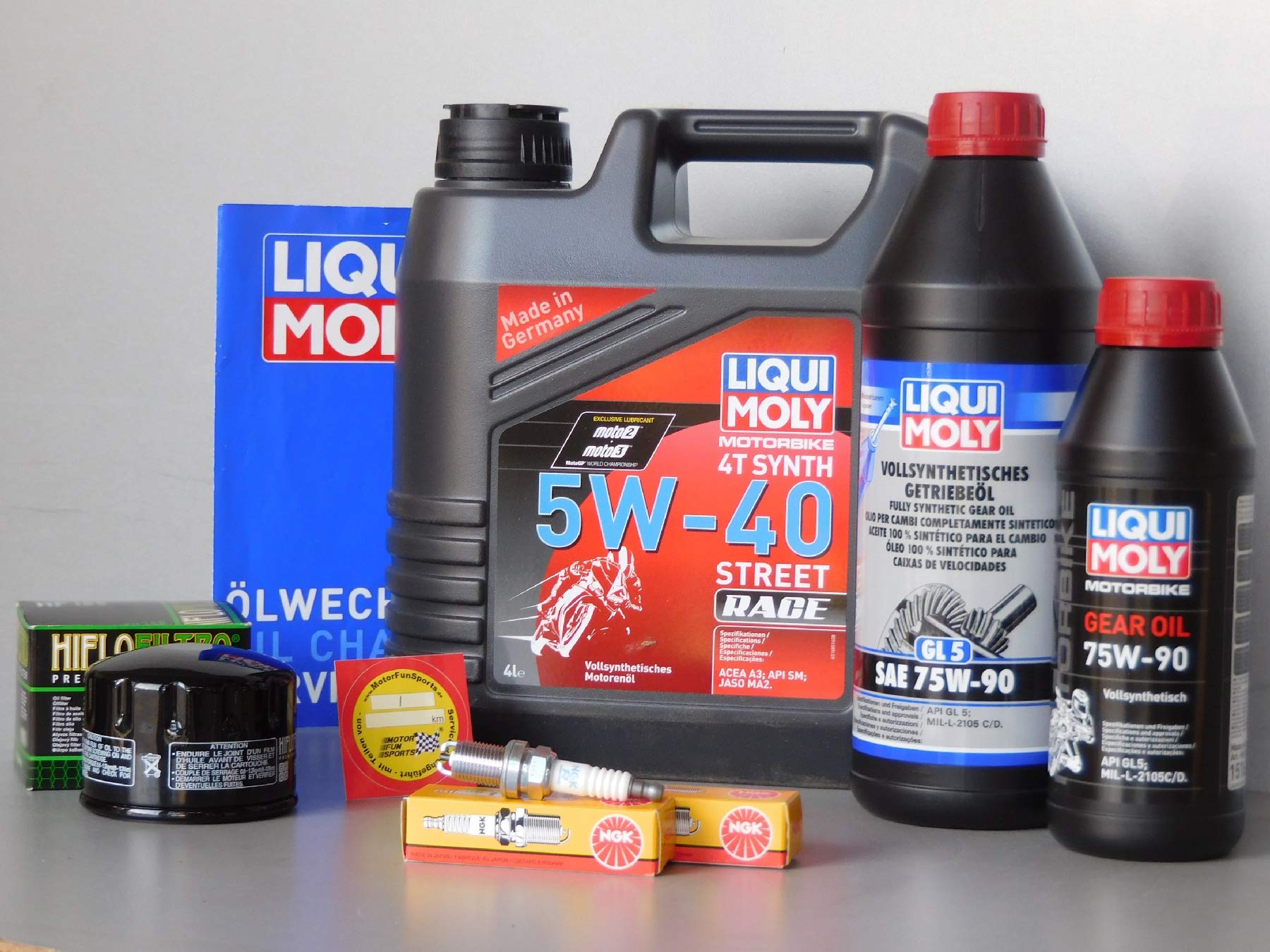 MotorFunSports Wartungs - Set passend für BMW R 1100 RT - Öl, Ölfilter, Zündkerze, Inspektion, Service von MotorFunSports