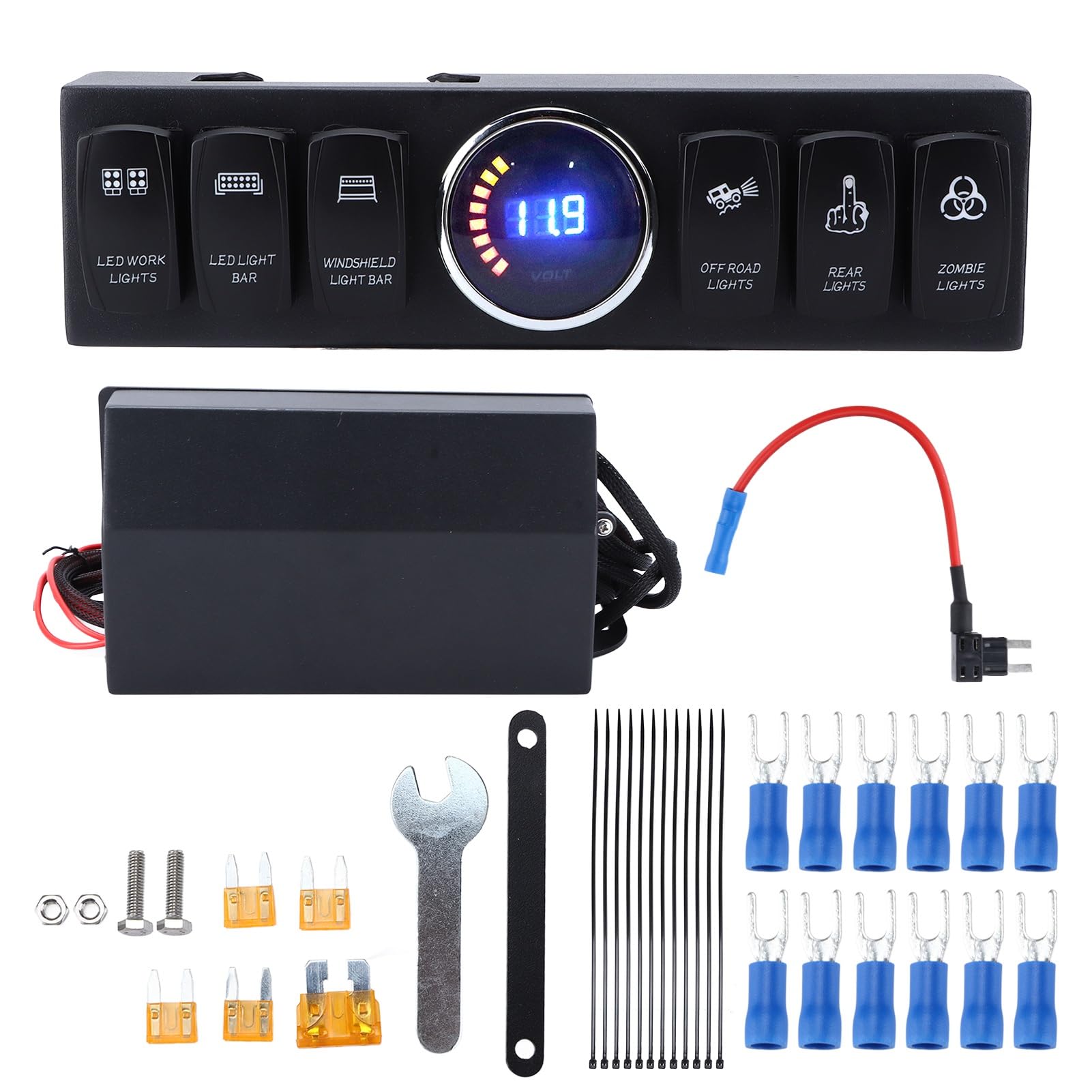 MotorMinds 6 Gang Rocker Kippschalter PanelFuse Relais Control Box Ersatz für JK 2007 ‑ 2017 12V MotorMinds 6 Gang Rocker Kippschalter PanelFuse Relais Control Box Ersatz für JK 2007 ‑ 2017 12V von MotorMinds