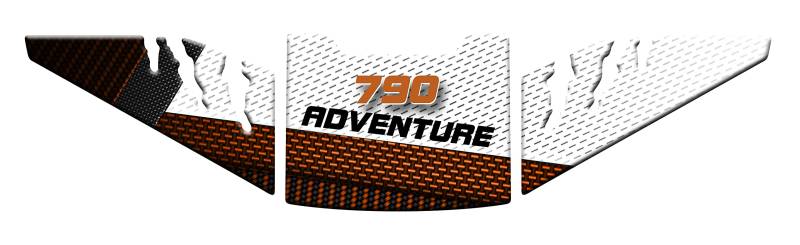 Seiten- und Tankschutz aus Harz, selbstklebend, 3D-Effekt, kompatibel mit KTM Adventure 790 (Weiß v1) von Motorcycle