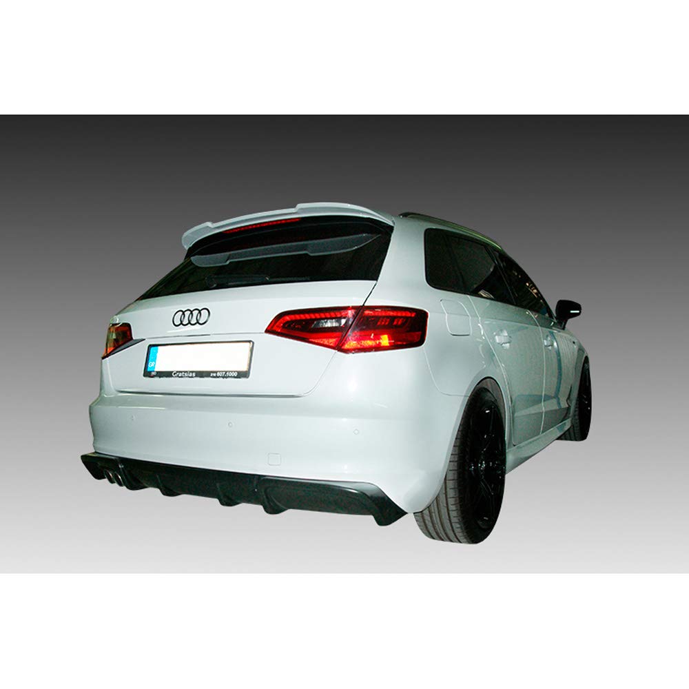 Heckschürzenansatz (Diffuser) kompatibel mit Audi A3 8V Sportback 2012- (Linker Auspuffausparung) (ABS) von AUTO-STYLE