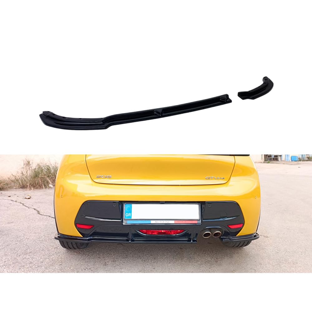Motordrome Heckschürzenansatz (Diffuser) V.2 kompatibel mit Peugeot 208 II 2019- (ABS Glänzend Schwarz) von Motordrome