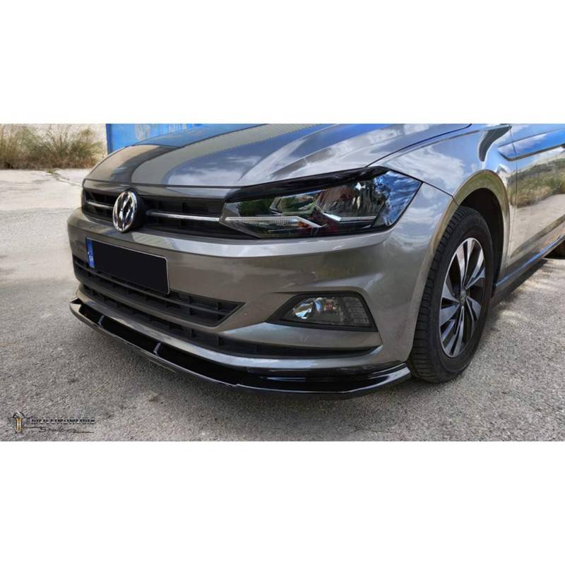Motordrome Frontspoileransatz kompatibel mit Volkswagen Polo (AW) 2017- exkl. R-Line/GTi (ABS Glänzend schwarz) von Motordrome