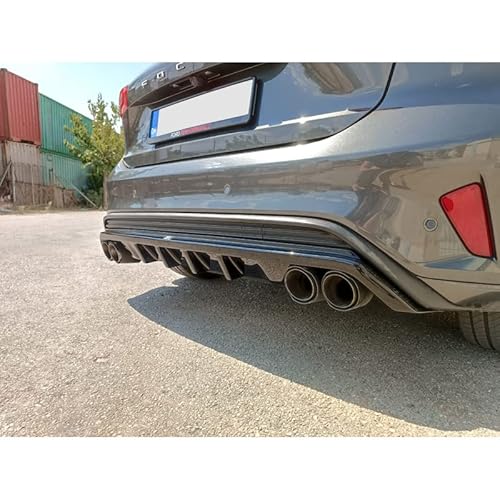 Motordrome Heckschürzenansatz (Diffusor) kompatibel mit Ford Focus IV ST-Line HB 2018-2022 (ABS Glänzend Schwarz) von Motordrome