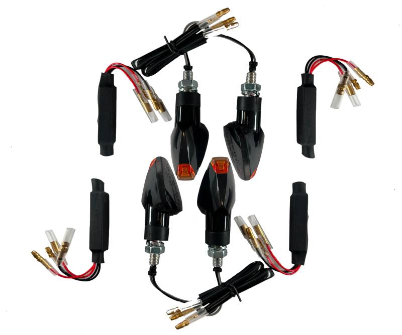 4 LED Blinker Schwarz Widerstände [E-Prüfzeichen] - Honda CBR 900RR SC28 SC33 SC50 RR 900 1000 von Motorize