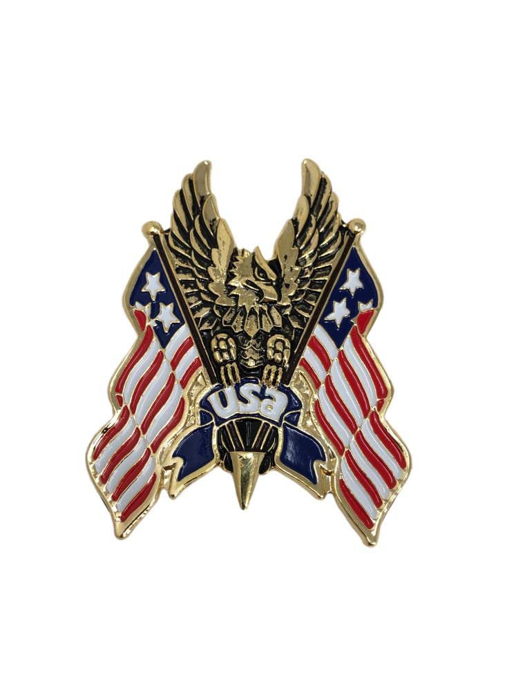 Highway Hawk Emblem Adler USA-Flagge in Gold 9,5 cm zum Aufkleben von Motorrad Burchard