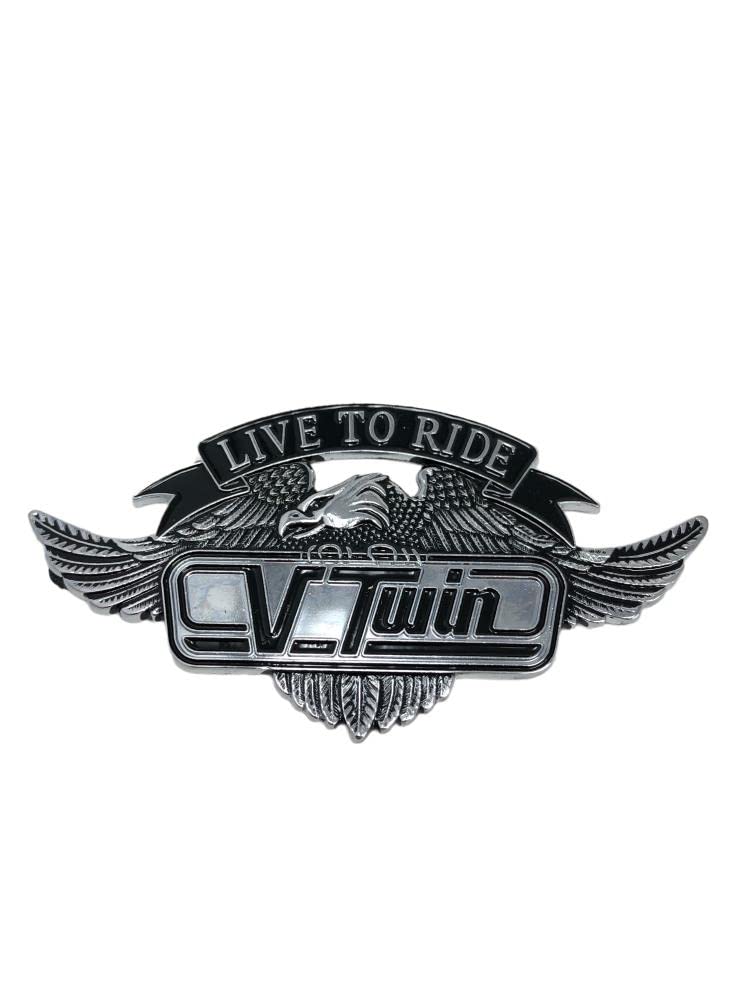Highway Hawk Emblem V Twin Live to Ride mit Adler Emblem 110mm breit zum Aufkleben von Motorrad Burchard