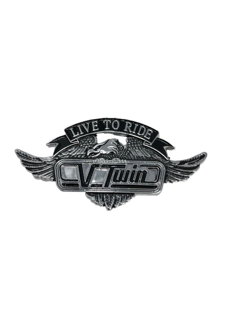 Highway Hawk Emblem V Twin Live to Ride mit Adler Emblem 55mm breit zum Aufkleben von Motorrad Burchard
