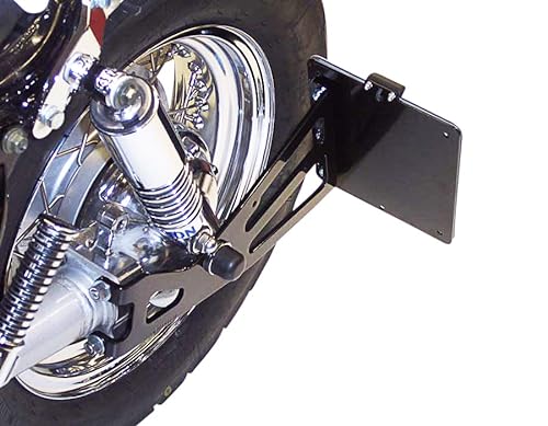 Seitlicher Kennzeichenhalter für Yamaha XV 535-1100 Virago schwarz mit TÜV Kennzeichengröße Deutschland von Motorrad Burchard