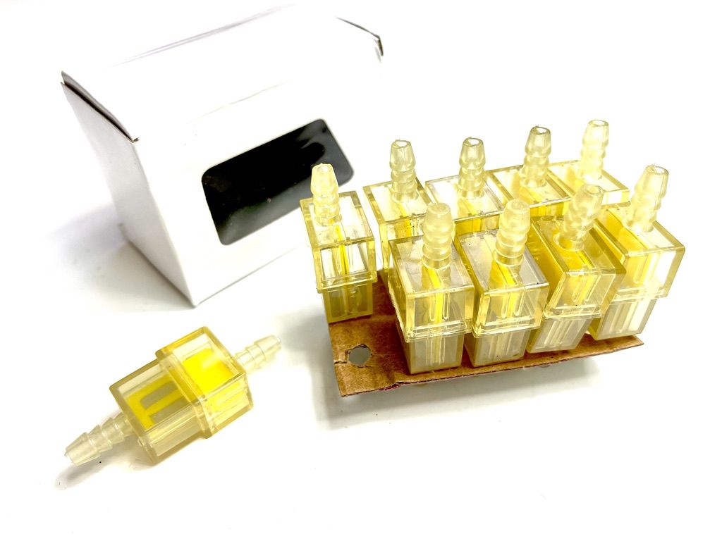 10er Spar Pack Benzinfilter eckig aus Kunststoff 6mm Anschluss / sortiert 10er Spar Pack Benzinfilter eckig aus Kunststoff 6mm Anschluss / sortiert von Motosipa
