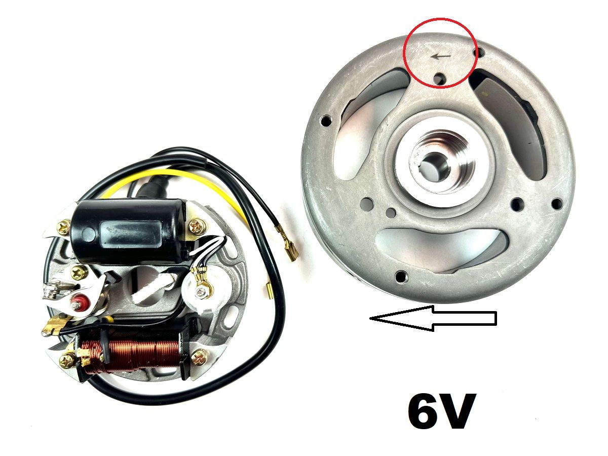 Hercules Zündung 6V 17W mit Polrad links drehend Lichtmaschine Prima 2 3 4 5 KTM von Motosipa