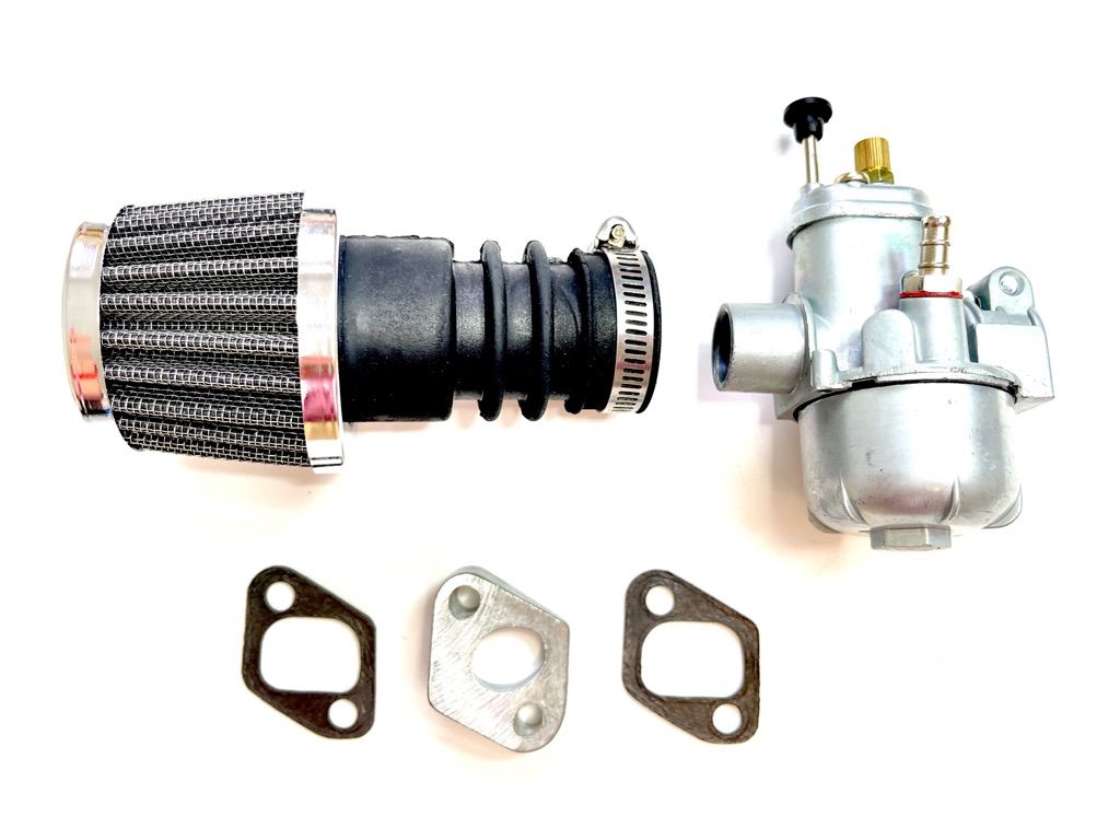 Tuning Vergaser 15mm inkl. Sportluftfilter + schrägen Spacer Hercules Prima M... Tuning Vergaser 15mm inkl. Sportluftfilter + schrägen Spacer Hercules Prima M... von Motosipa