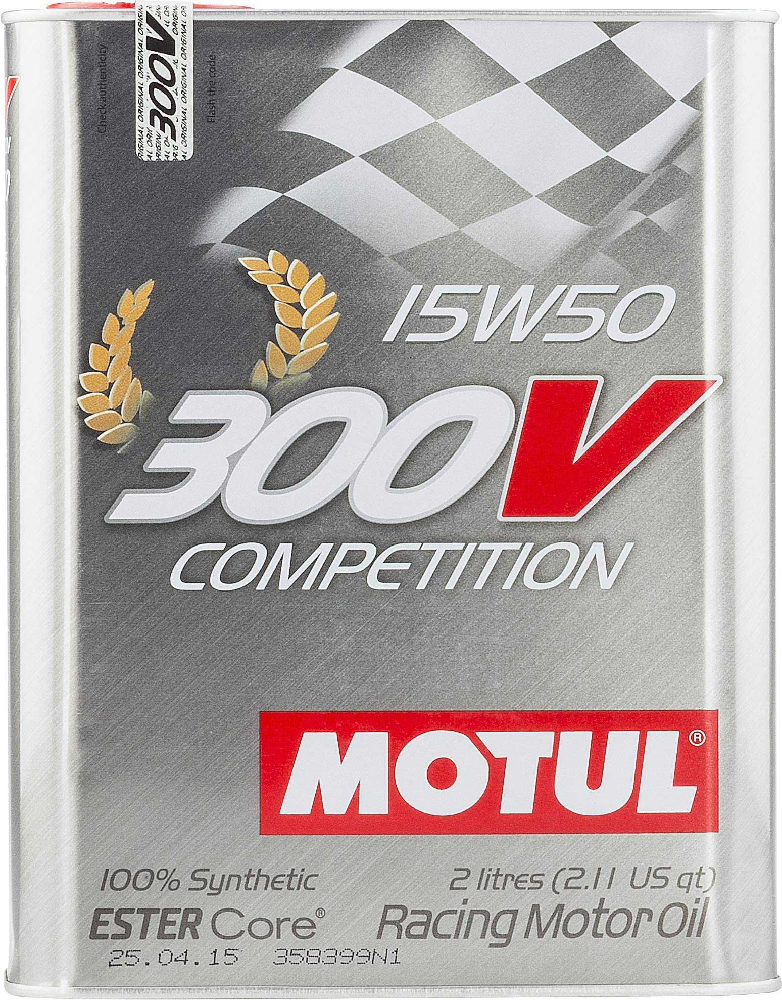 Motul 104244 Motoröl 300 V Competition 15W-50 2 L, Brown von Motul