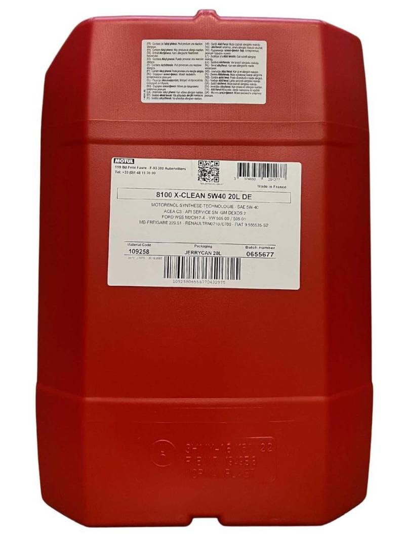 8100 X-Clean 5W-40, 20 Liter von Motul