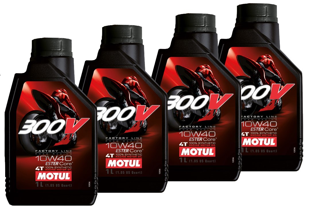 Angebot 4 Liter Motoröl 300 V 10 W40 4T Factory Line Racing 100% synthetisch von Motul